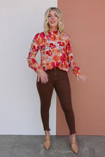 The Pait Long Sleeve Ruffle Woven Top