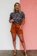 The Paityn Floral Ruffle Neck Woven Blouse