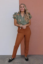 The Leanna Animal Print Flutter Blouse