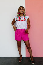The Malaya Embroidered Flutter Sleeve Blouse - FINAL SALE