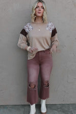 The Jessica Mixed Media Knit Top