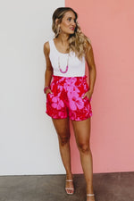 The Zadie Floral Satin Paper Bag Shorts - FINAL SALE