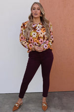 The Tori Floral Pleat Shoulder Blouse