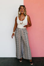 The Margot Wide Leg Print Pants - FINAL SALE