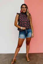 The Asa Printed Balloon Waist Top