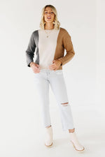 The Leena Mixed Hem Colorblock Sweater
