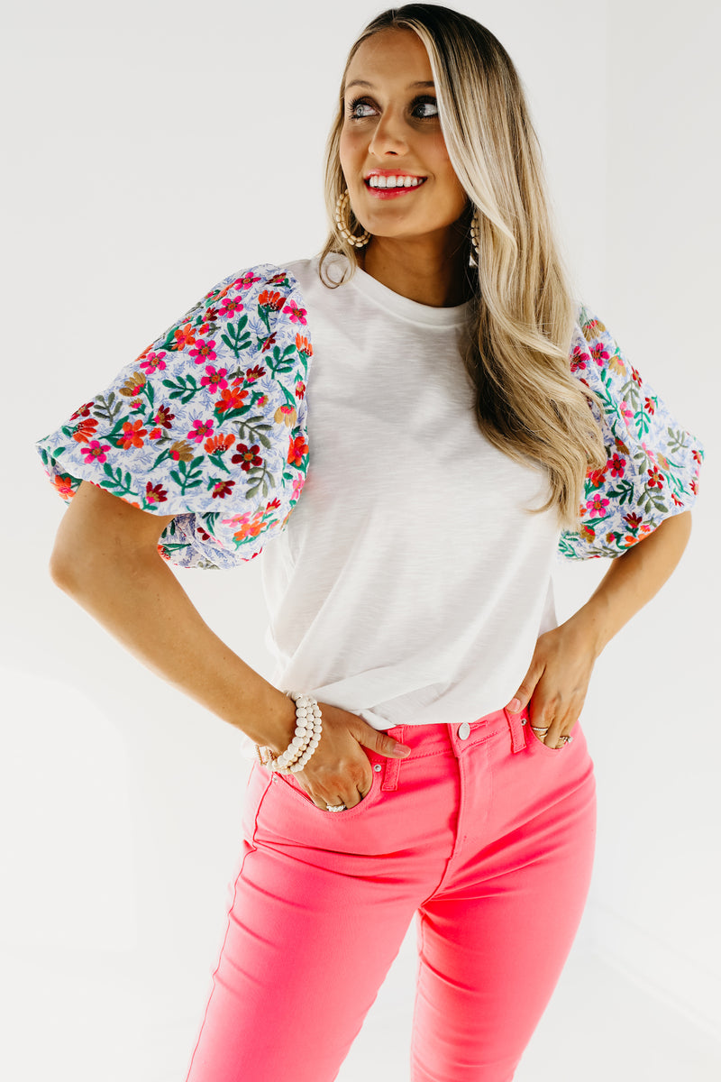 The Maverick Embroidered Puff Sleeve Top - FINAL SALE