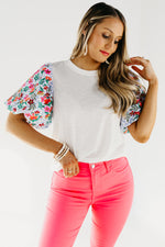 The Maverick Embroidered Puff Sleeve Top - FINAL SALE