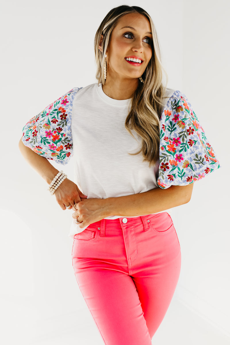 The Maverick Embroidered Puff Sleeve Top - FINAL SALE
