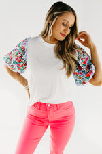The Maverick Embroidered Puff Sleeve Top - FINAL SALE