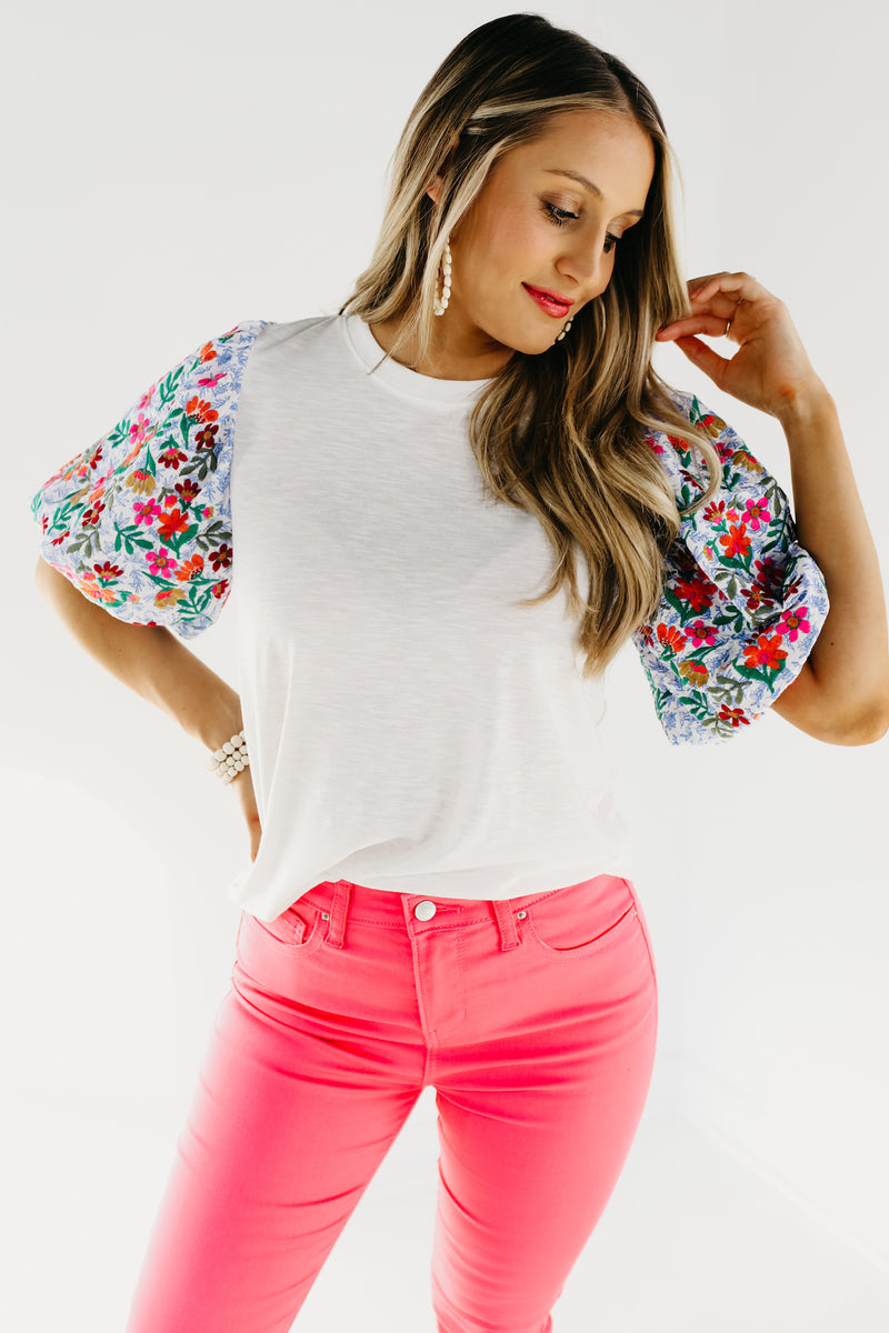 The Maverick Embroidered Puff Sleeve Top - FINAL SALE