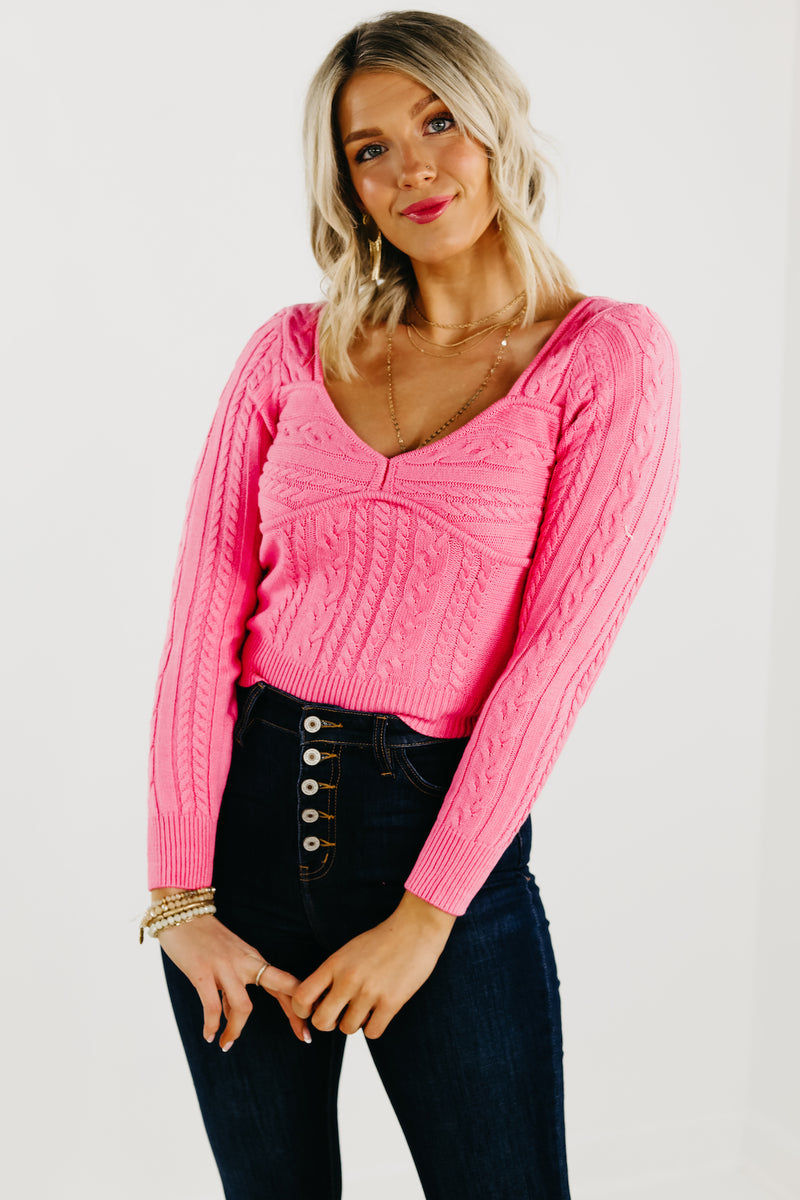 The Lush Maxine Cable Knit Sweater - FINAL SALE