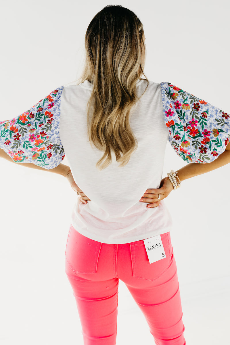 The Maverick Embroidered Puff Sleeve Top - FINAL SALE