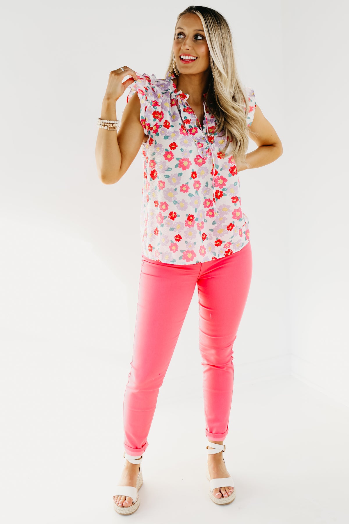 The Bailey Floral Ruffle Blouse - FINAL SALE