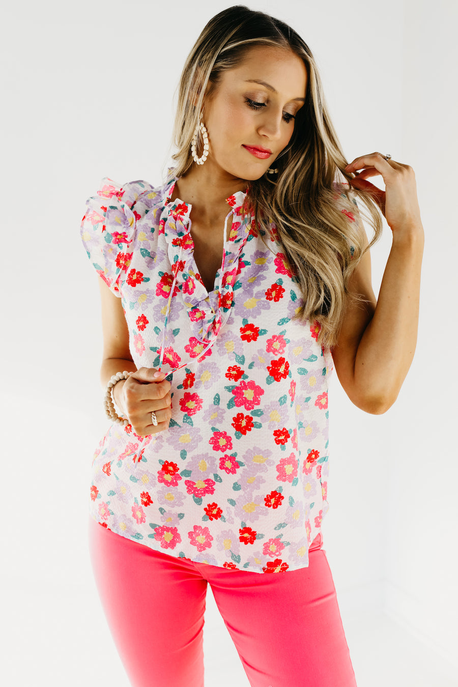 The Bailey Floral Ruffle Blouse - FINAL SALE