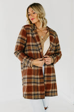 The Shayla Longline Plaid Blazer Coat
