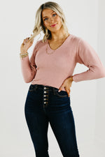 The Lush Lindsey Ribbed V Neck Sweater - FINAL SALE