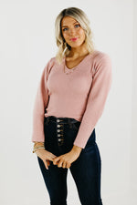 The Lush Lindsey Ribbed V Neck Sweater - FINAL SALE