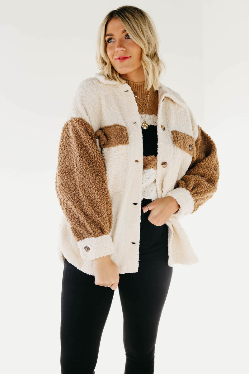 The Leesa Colorblock Teddy Jacket