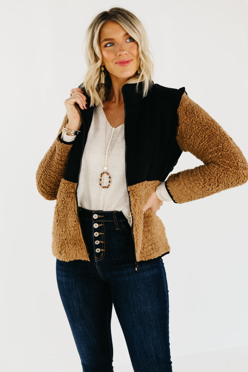 The Bronson Ruffle Yoke Fleece Jacket