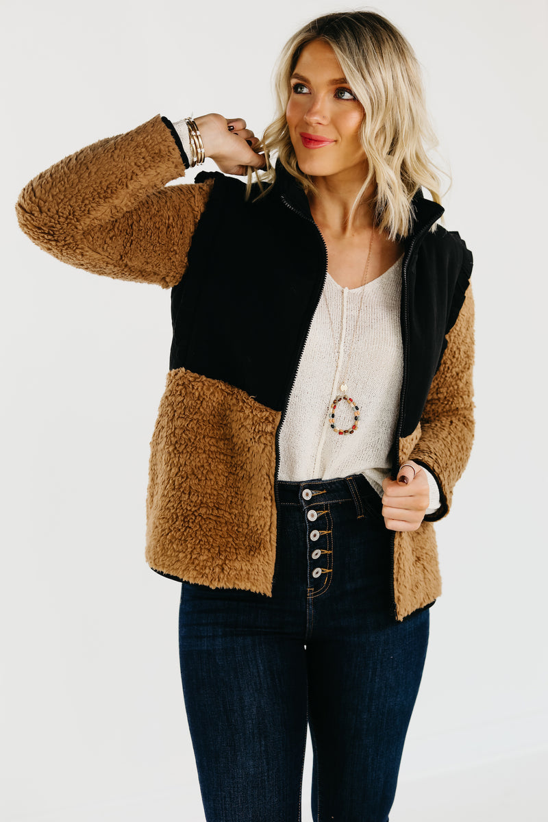 The Bronson Ruffle Yoke Fleece Jacket