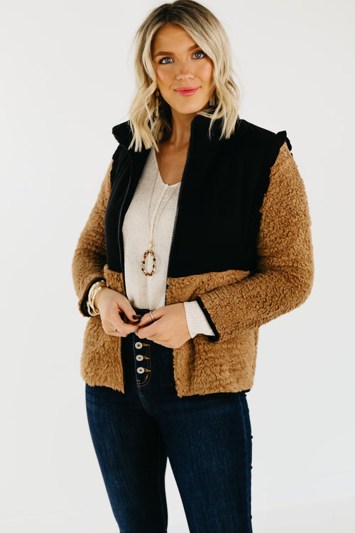 The Bronson Ruffle Yoke Fleece Jacket