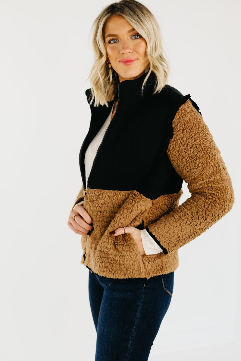 The Bronson Ruffle Yoke Fleece Jacket