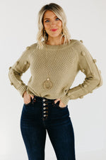 The Jaelyn Pom Sleeve Sweater - FINAL SALE