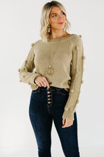 The Jaelyn Pom Sleeve Sweater - FINAL SALE