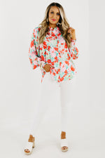 The Tiffany Floral Ruffle Neck Shirt - FINAL SALE