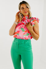 The Alivia Abstract Smock Neck Blouse - FINAL SALE
