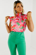 The Alivia Abstract Smock Neck Blouse - FINAL SALE
