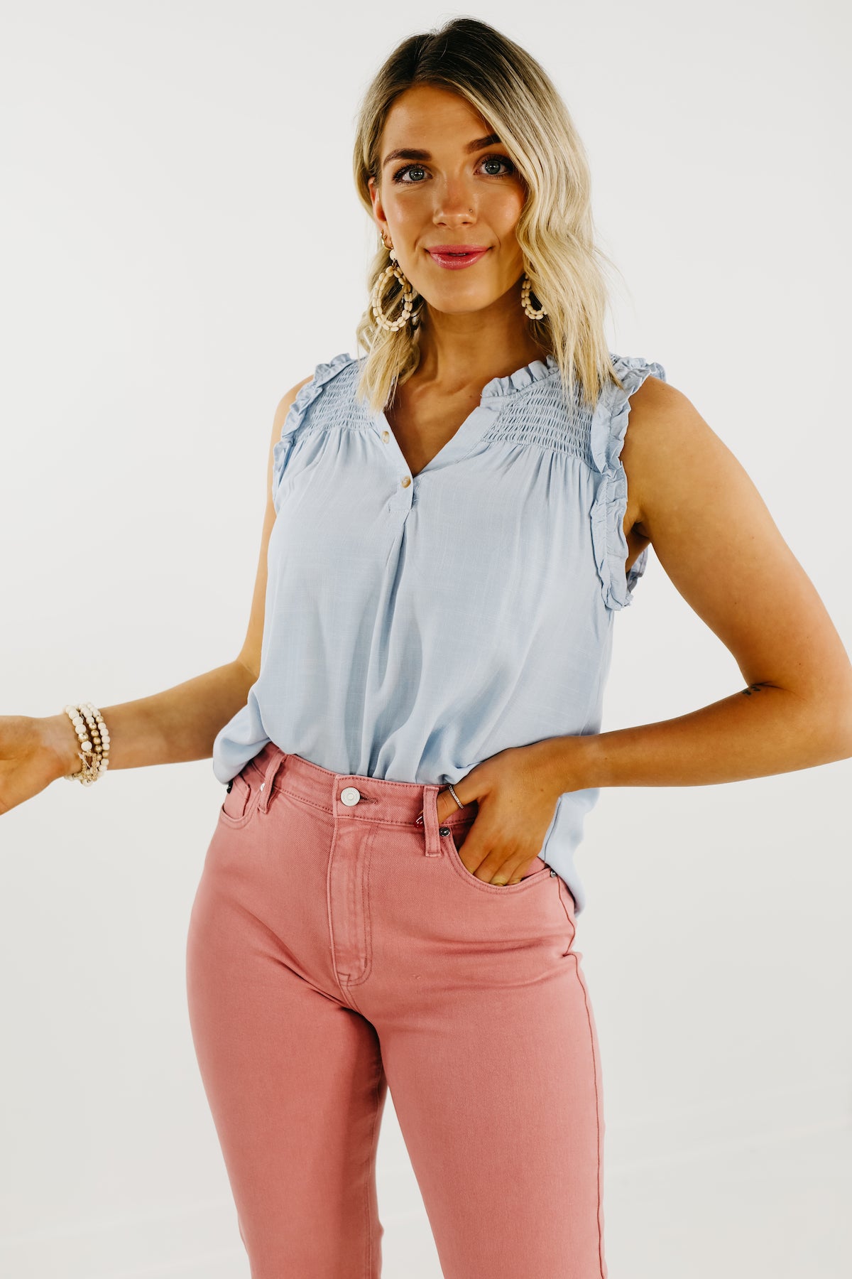 The Colette Ruched Sleeveless Top  - FINAL SALE