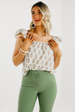 The Ximena Double Flutter Sleeve Top - FINAL SALE