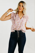 The Quinnley Smocked Tie Front Top - FINAL SALE