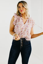 The Quinnley Smocked Tie Front Top - FINAL SALE