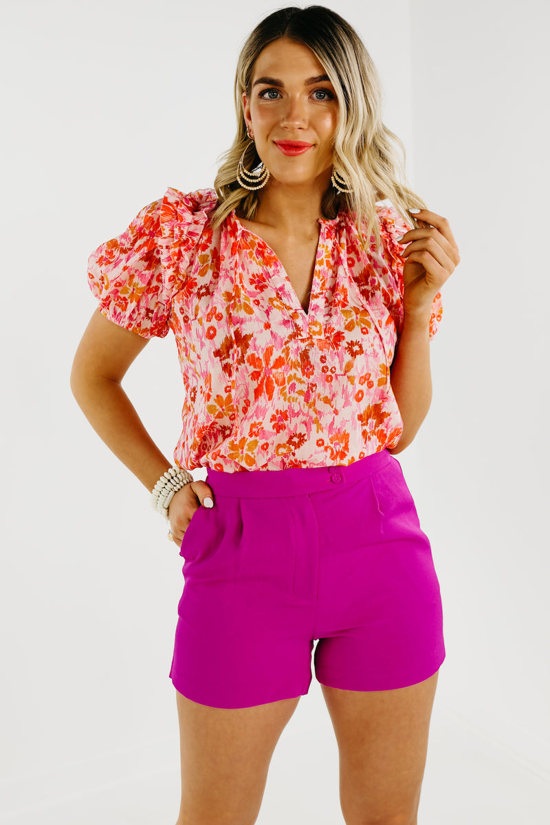 The Kamilah Abstract Floral Blouse - FINAL SALE