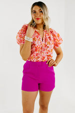 The Kamilah Abstract Floral Blouse - FINAL SALE