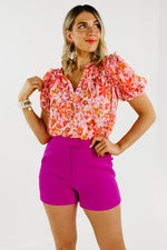 The Kamilah Abstract Floral Blouse - FINAL SALE