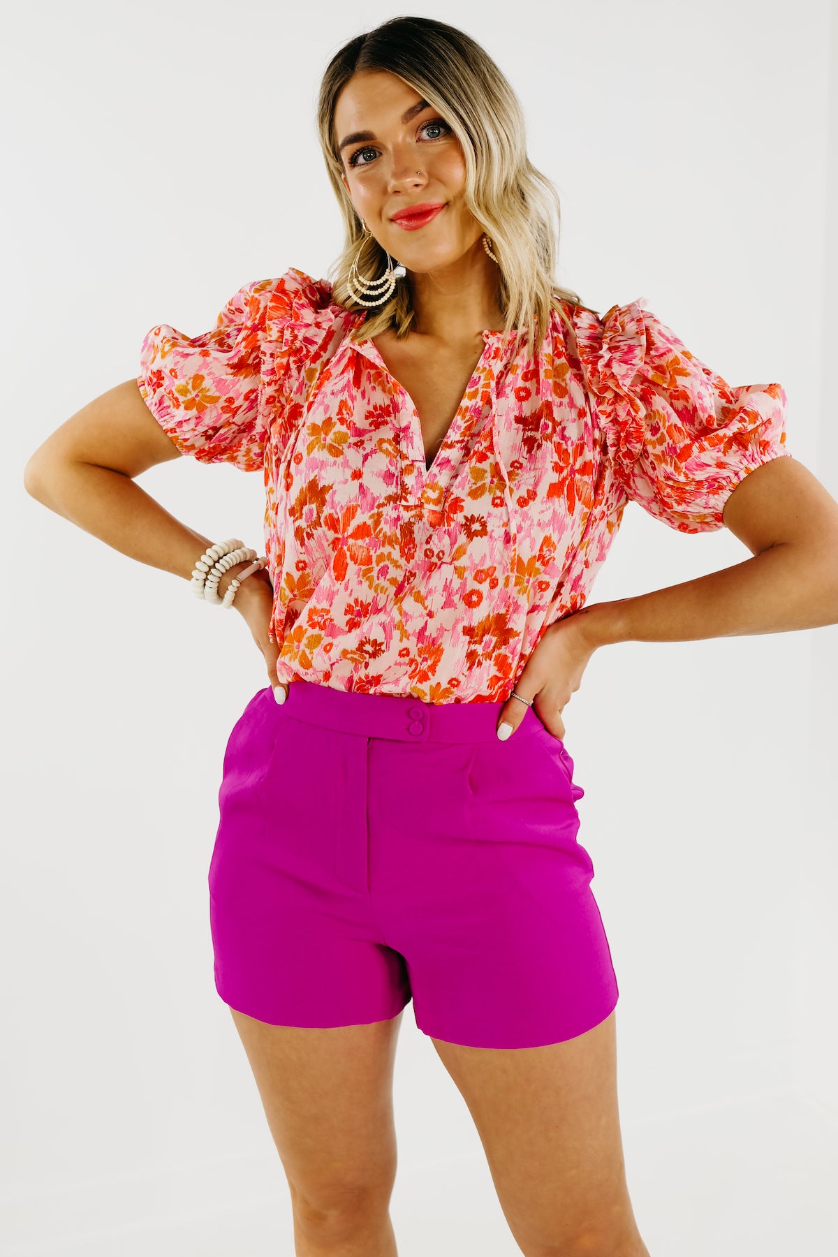 The Kamilah Abstract Floral Blouse - FINAL SALE
