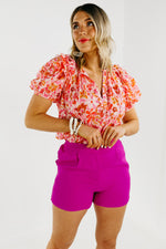 The Kamilah Abstract Floral Blouse - FINAL SALE