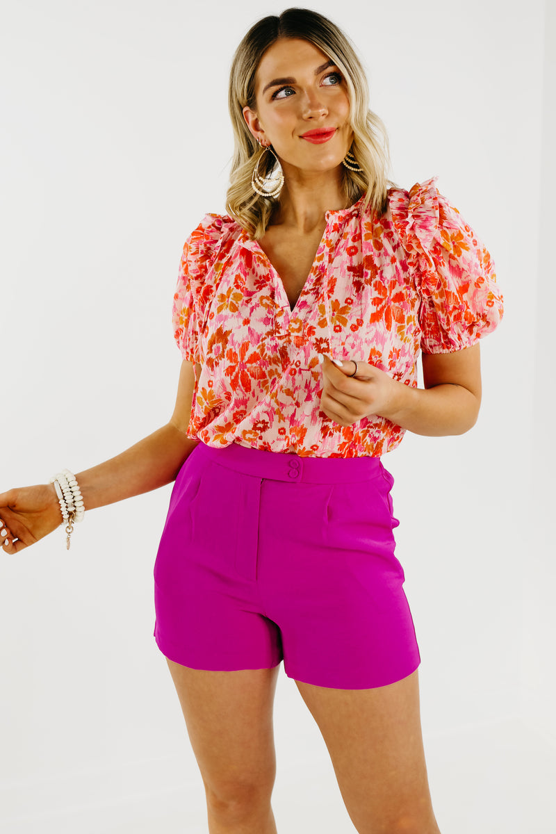 The Kamilah Abstract Floral Blouse - FINAL SALE