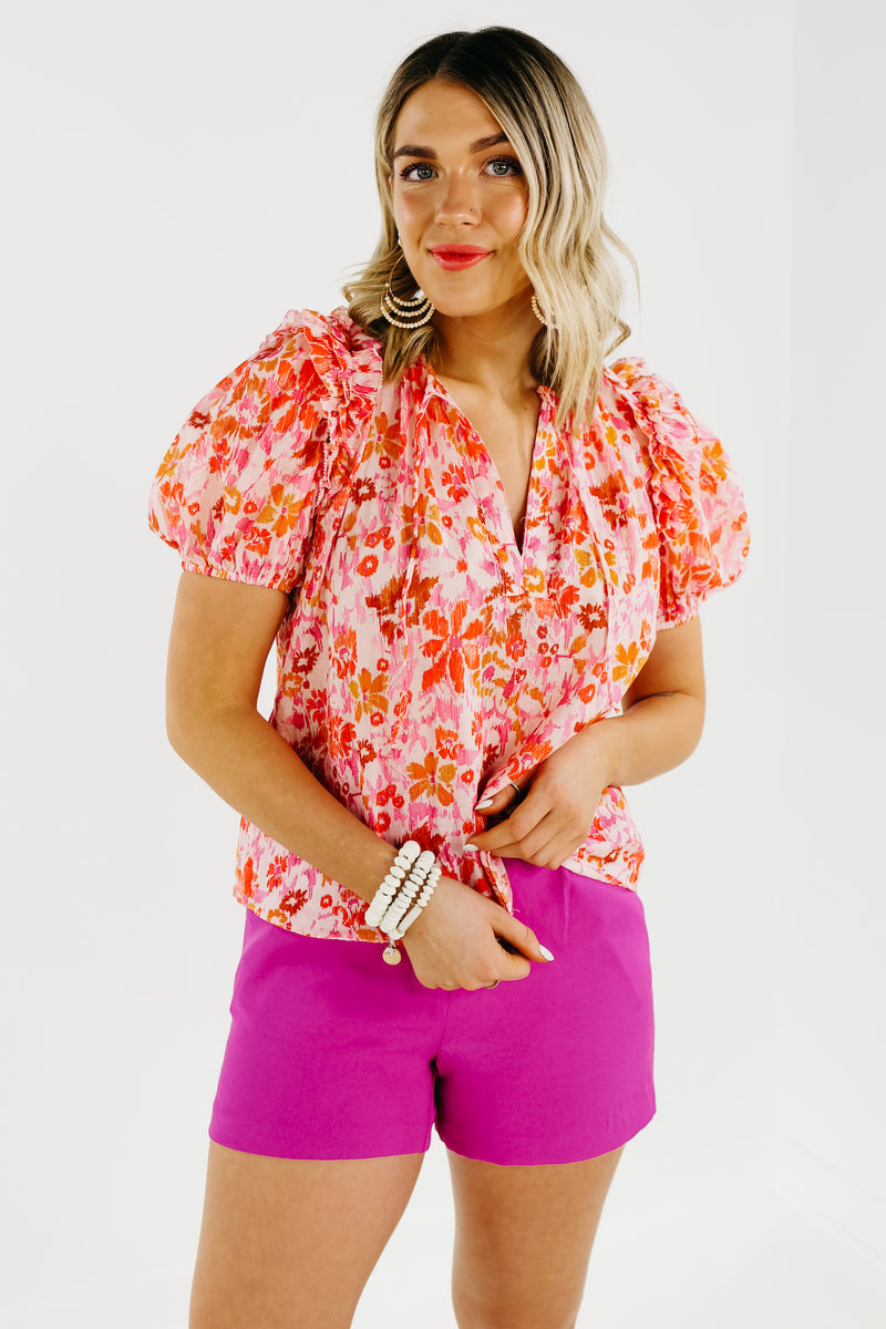 The Kamilah Abstract Floral Blouse - FINAL SALE