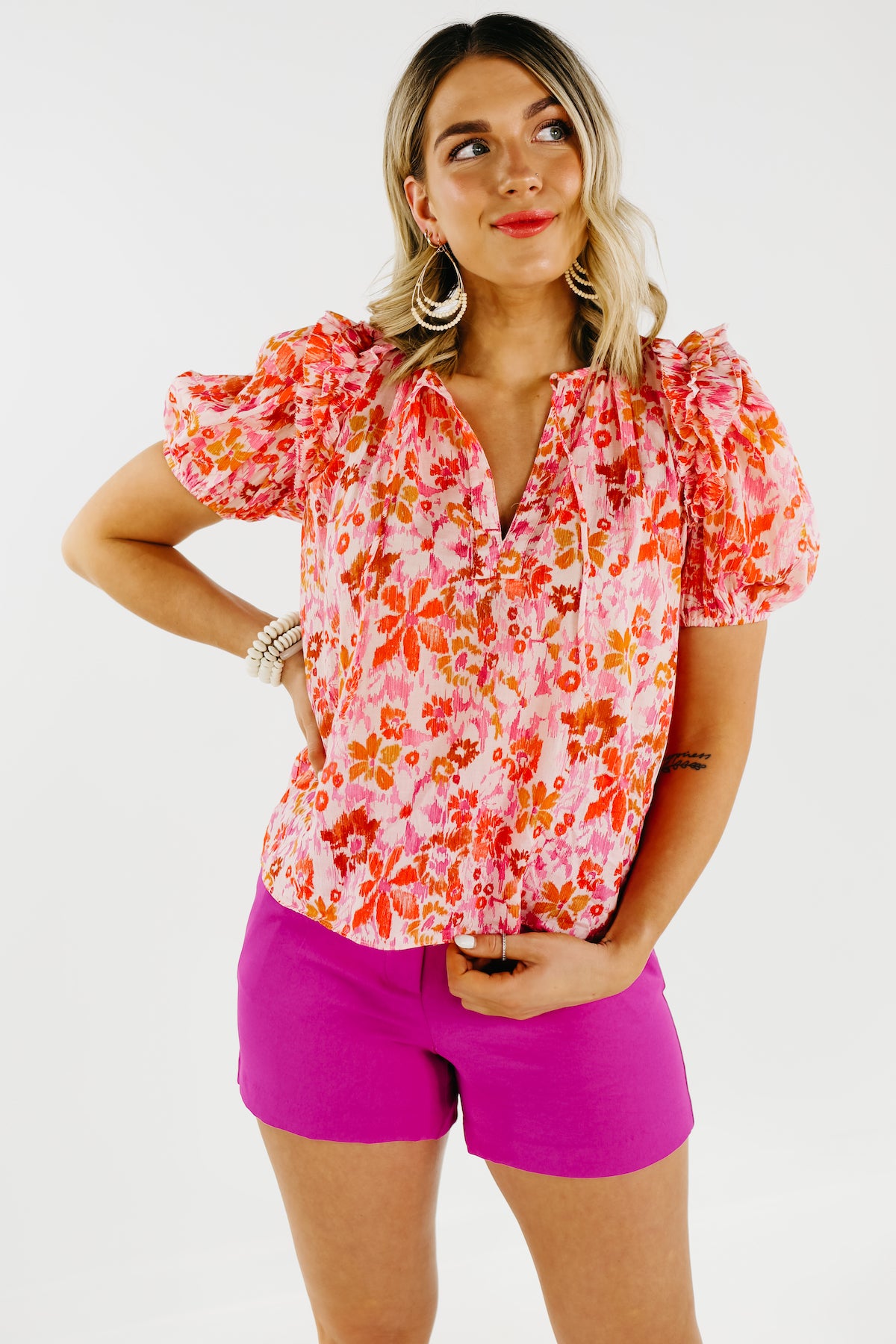 The Kamilah Abstract Floral Blouse - FINAL SALE