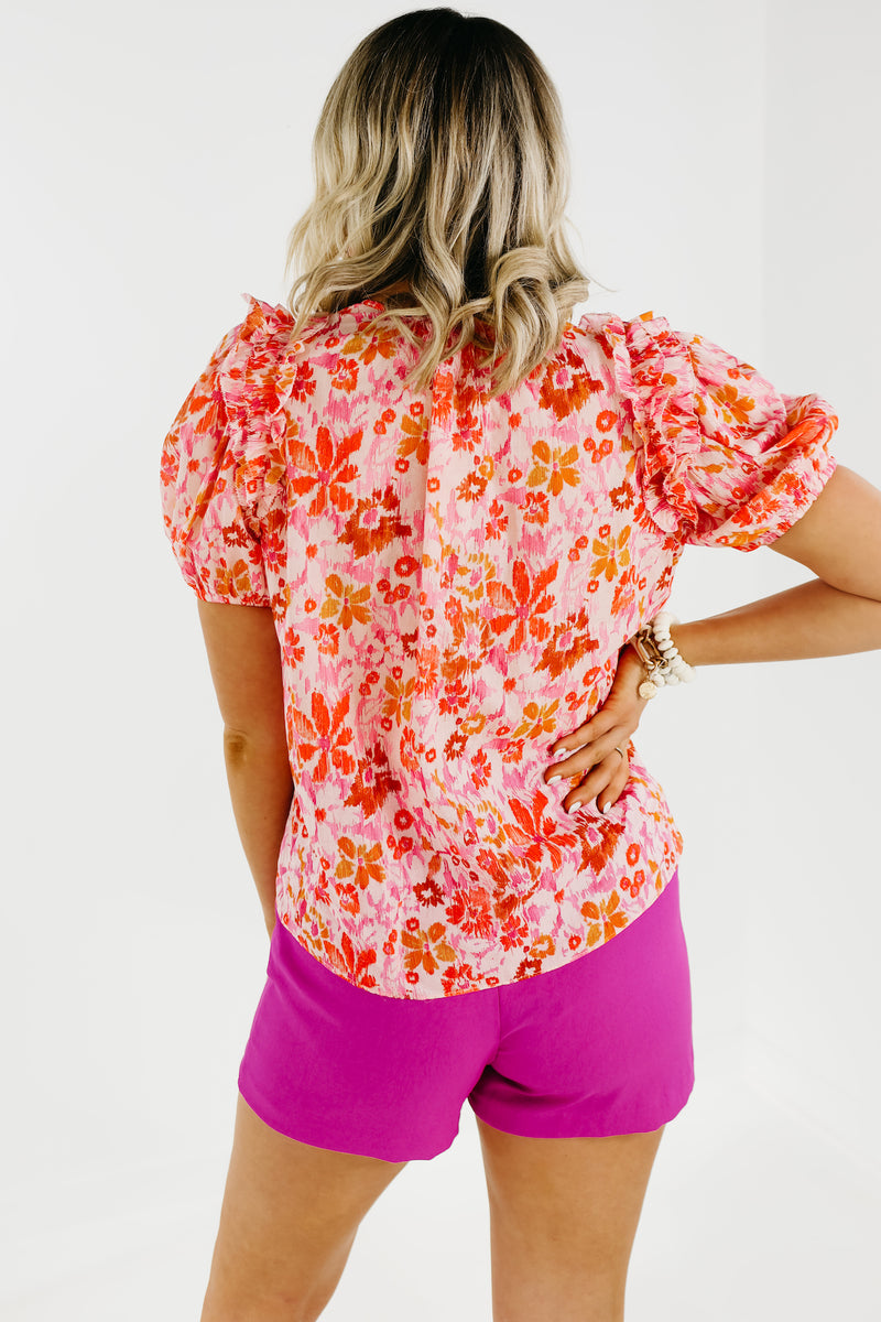 The Kamilah Abstract Floral Blouse - FINAL SALE