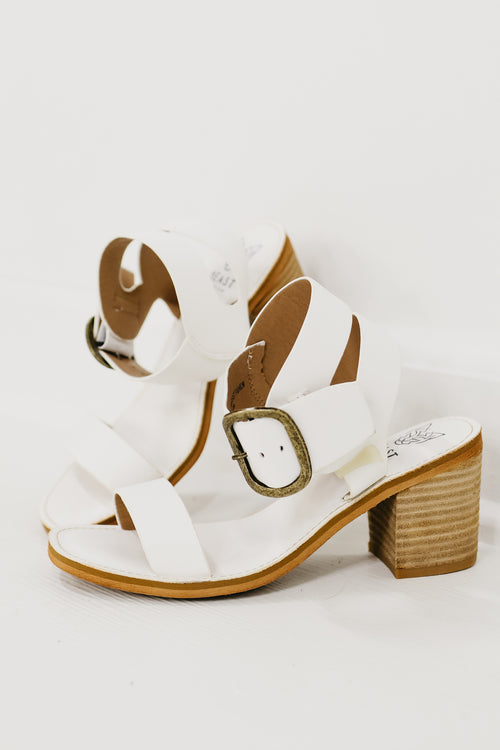 The Senna Block Heel Sandal | White