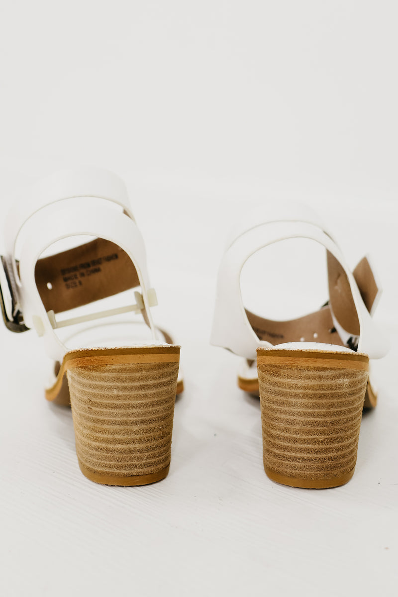 The Senna Block Heel Sandal | White