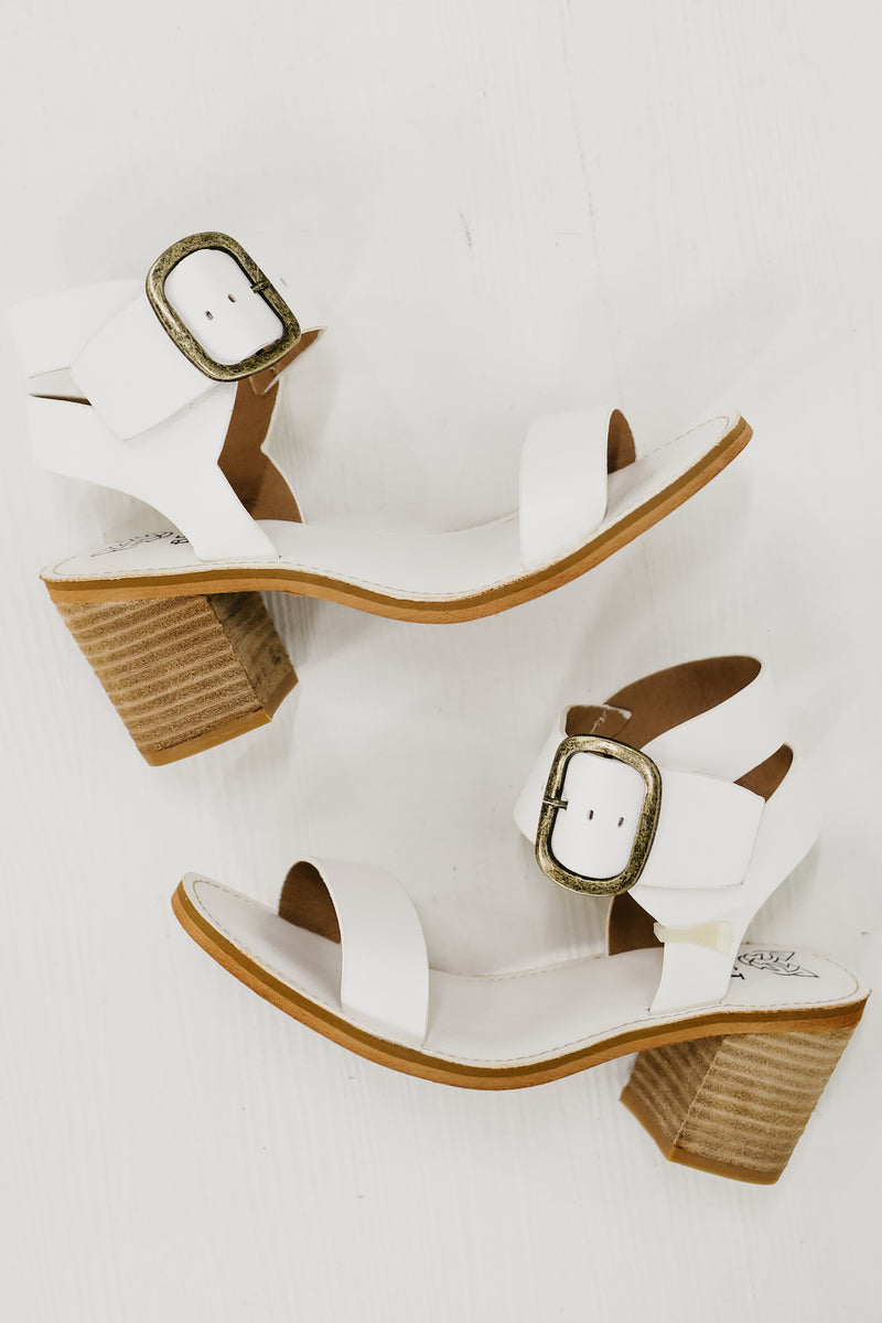 The Senna Block Heel Sandal | White