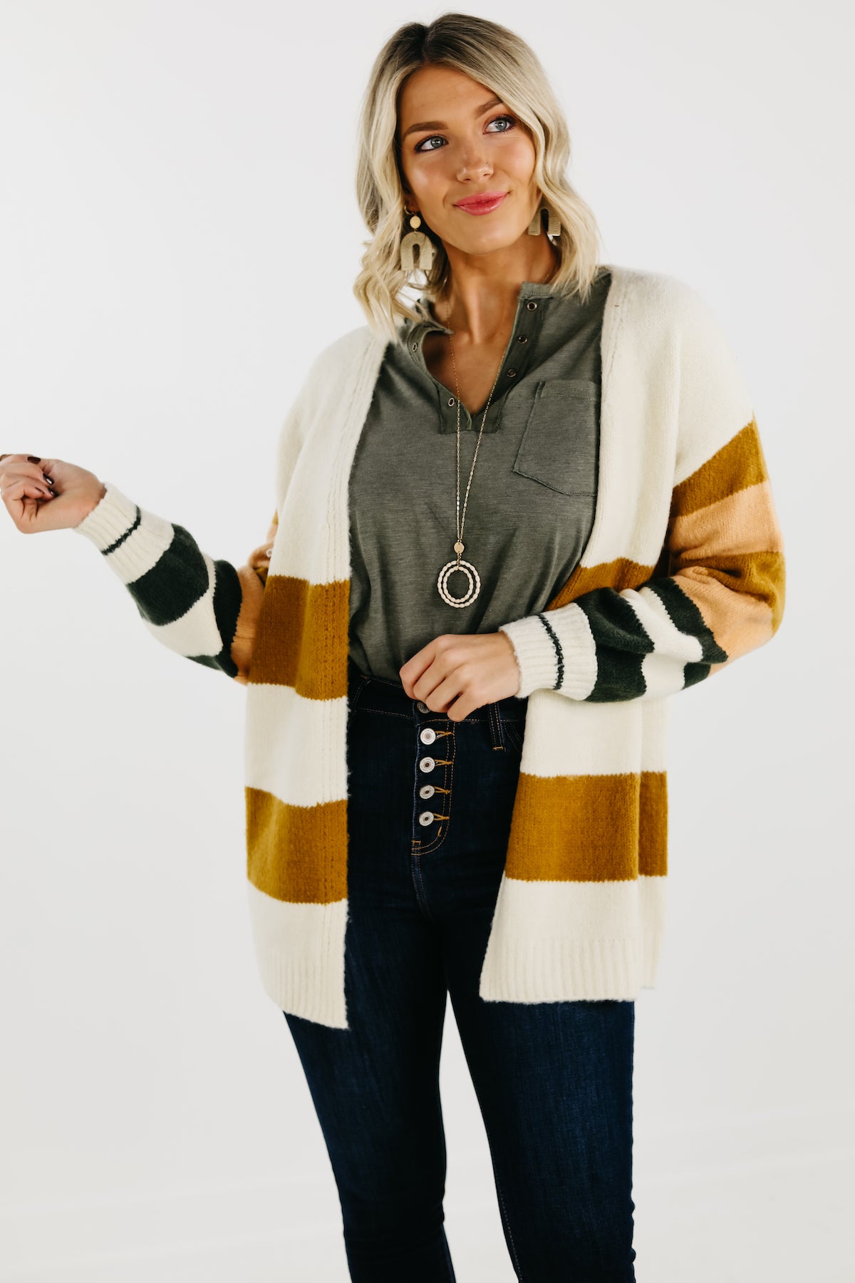 The Levi Soft Brushed Striped Cardigan