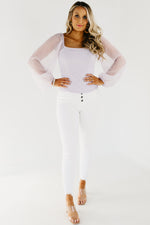 The Cole Chiffon Sleeve Ribbed Top - FINAL SALE